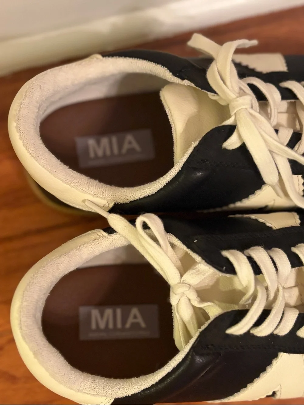MIA Black and Cream Retro-Style Women's Sneakers